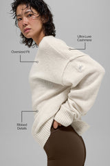 Unisex Wool Cashmere New Class Crewneck Sweater - Bone Heather