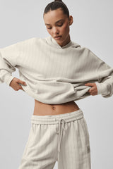 Pinstripe Hoodie - Bone Pinstripe