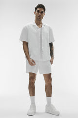 Linen Days Short Sleeve Button Up - White