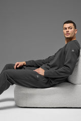 Waffle Lounge Long Sleeve Crew - Anthracite