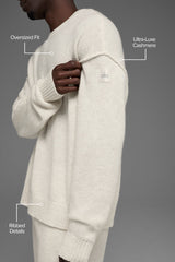 Unisex Wool Cashmere New Class Crewneck Sweater - Bone Heather