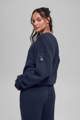 Unisex Wool Cashmere New Class Crewneck Sweater - Navy