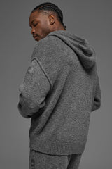 Wool Cashmere New Class Full Zip Hoodie - Platinum Grey